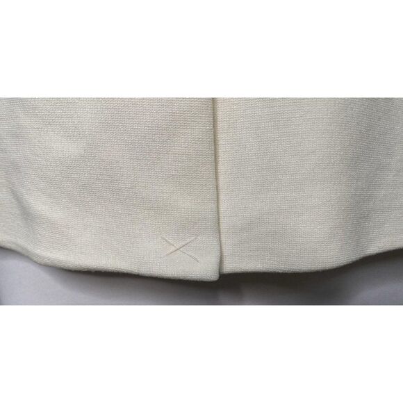 Chico's Winter White Zip Front Knit Jacket Sz Medium Lined Color Blocked - Picture 3 of 6